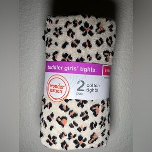 Wonder Nation Girls' Leopard Print Tights - Cream and Black